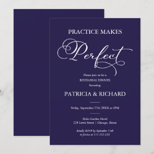 Invitación Cena de Ensayo La Práctica Hace la Perfección