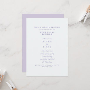 Invitación Cena de Ensayo Lavanda Pálido