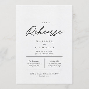 Invitación Cena de Ensayo Minimalista