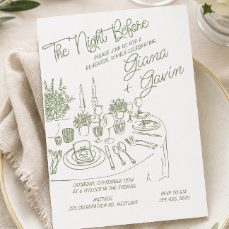 Invitación Cena de Ensayo Minimalista | Boda Elegante