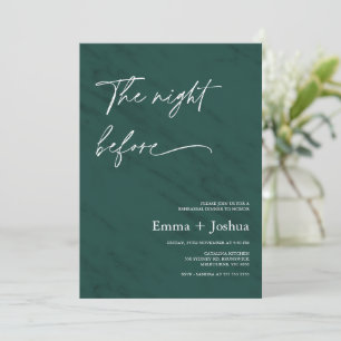 Invitación Cena de Ensayo Minimalista Esmeralda Verde
