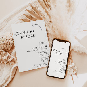 Invitación Cena de ensayo minimalista invita a la noche anter
