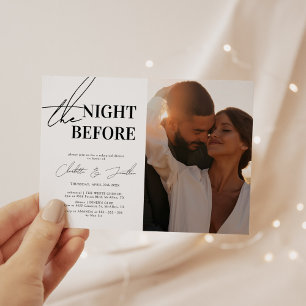 Invitación Cena de ensayo minimalista la noche anterior