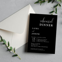 Cena de Ensayo Minimalista Negra Personalizada