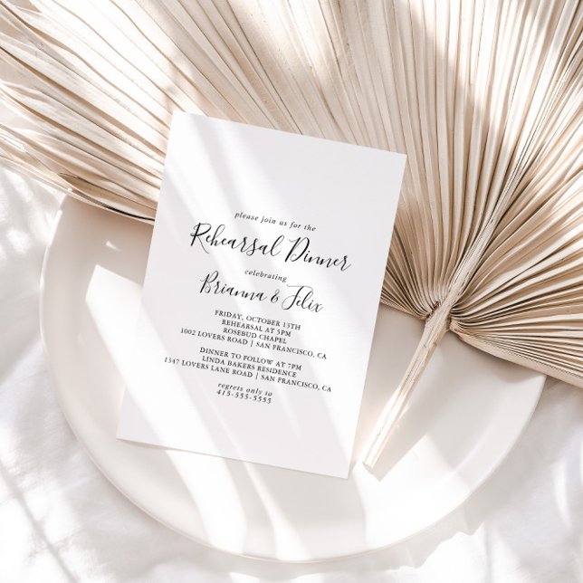 Invitación Cena de ensayo Minimalista simple (Subido por el creador)