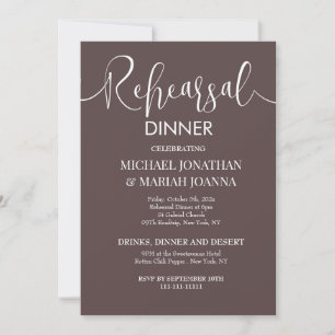Invitación Cena de ensayo Minimalista simple y elegante