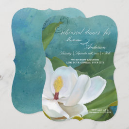 Invitación Cena de ensayo Moderna Elegante Magnolia Floral