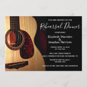 Invitación Cena de ensayo musical de guitarra moderna