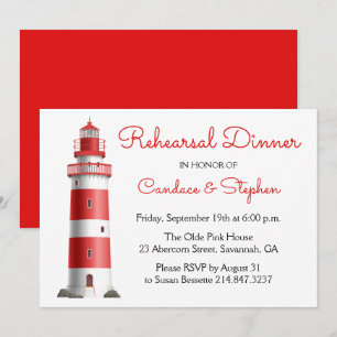 Invitación Cena de Ensayo Náutico en el Faro de la Playa Boda
