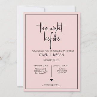 Invitación Cena de ensayo, noche anterior