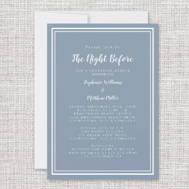 Invitación Cena de Ensayo Noche de Bodas Noche Anterior Azul 