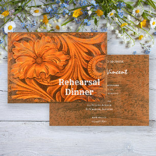 Invitación Cena de ensayo occidental en el país de las flores