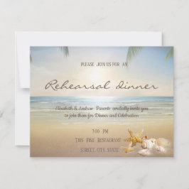 Invitación Cena de ensayo Palms Sunset Beach Seashells