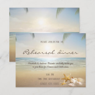 Invitación Cena de ensayo Palms Sunset Beach Seashells