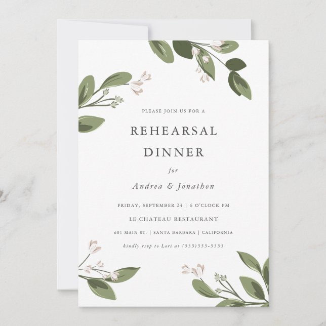 Invitación Cena de ensayo para sonrojazos (Anverso)