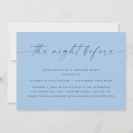 Invitación Cena de Ensayo Pastel Sky Blue | Playa Costera