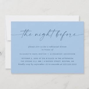 Invitación Cena de Ensayo Pastel Sky Blue   Playa Costera