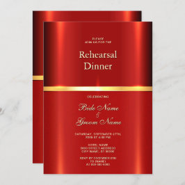 Invitación Cena de ensayo rojo simple