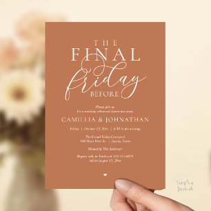 Invitación Cena de ensayo romántico “El último viernes antes”