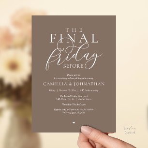 Invitación Cena de ensayo romántico “El último viernes antes”