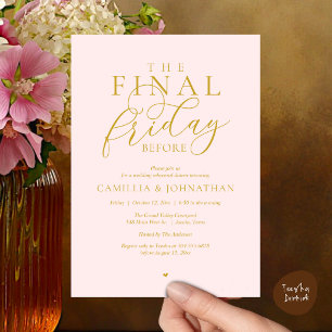 Invitación Cena de ensayo romántico “El último viernes antes”