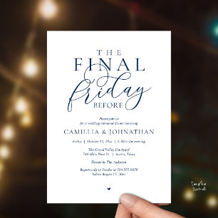 Invitación Cena de ensayo romántico “El último viernes antes”