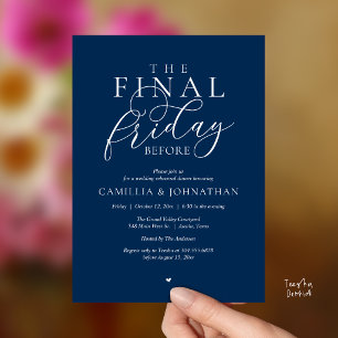 Invitación Cena de ensayo romántico “El último viernes antes”