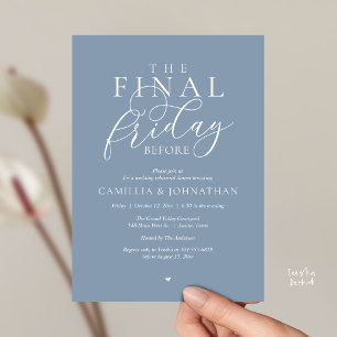 Invitación Cena de ensayo romántico “El último viernes antes”