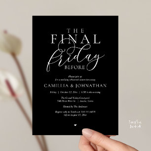 Invitación Cena de ensayo romántico “El último viernes antes”