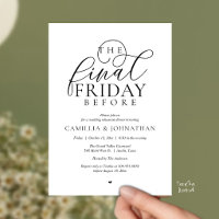 Cena de ensayo romántico “El último viernes antes”