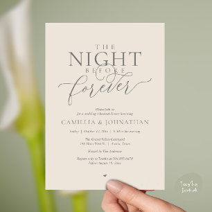 Invitación Cena de Ensayo Romántico “Noche Antes de Siempre”