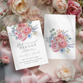 Invitación Cena de Ensayo Rosa Boho Blush 