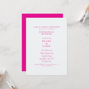 Invitación Cena de Ensayo Rosa Caliente
