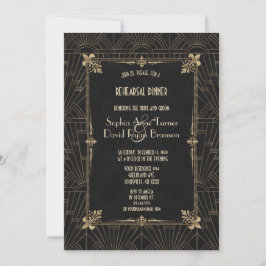 Invitación Cena de ensayo Royal Fleur-de-Lis Art Deco de los 