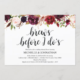 Invitación Cena de ensayo ruidosa Boda de Borgoña invita a