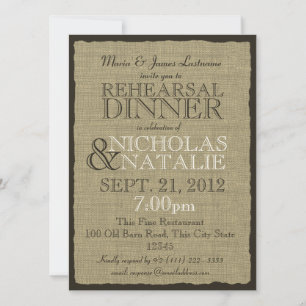 Invitación Cena de ensayo rústico