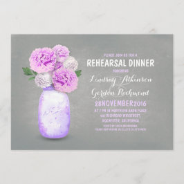 Invitación Cena de ensayo rústico con tarro de albañil pintad