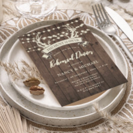 Invitación Cena de ensayo rústico de granero "La caza ha term