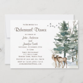 Invitación Cena de ensayo rústico forestal