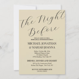 Invitación Cena de ensayo sencilla y elegante la noche anteri