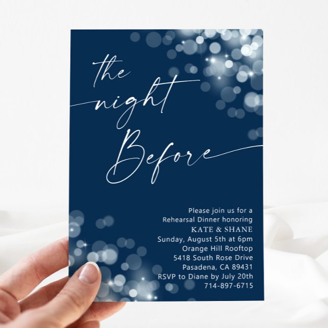 Invitación Cena de ensayo Silver y Navy Blue (Subido por el creador)