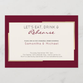 Invitación Cena de ensayo simple burdeos Boda