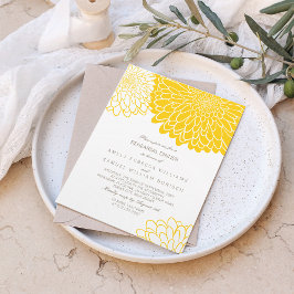 Invitación Cena de ensayo simple con crisantemo amarillo blan