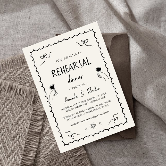 Invitación Cena de ensayo sinónimo de francés (Subido por el creador)
