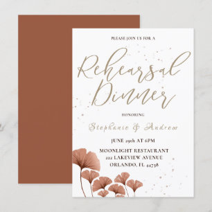 Invitación Cena de ensayo Terracotta Caligrafía Boda 