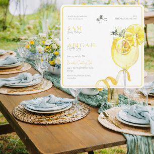 Invitación Cena de Ensayo Tropical Limoncello Cuadrado