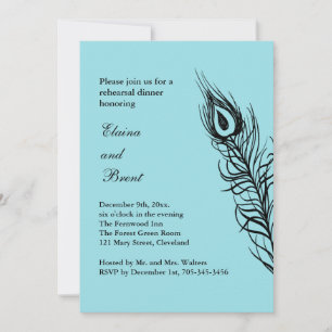 Invitación Cena de Ensayo Turquesa Sacude tus Plumas