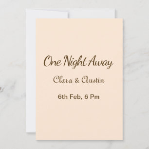 Invitación Cena de ensayo Una noche lejos marrón naranja past