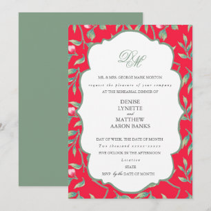 Invitación Cena de ensayo verde de tango infrarrojo y albahac