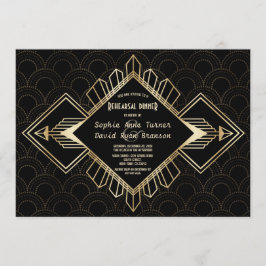Invitación Cena de ensayo Vintage 20s Gold Great Gatsby